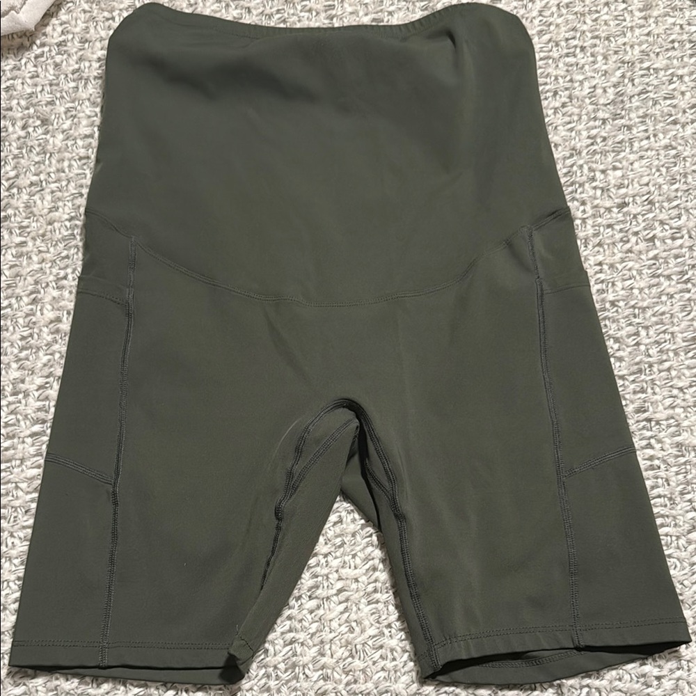 Green Maternity Bike Shorts - Large